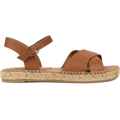 Penelope Chilvers Campo Ankle Strap Espadrille Platform Sandal In Brown