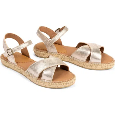 Penelope Chilvers Campo Ankle Strap Espadrille Platform Sandal In Gold
