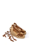Penelope Chilvers Catalina Dali Espadrille Wedge In Honey/ Gold
