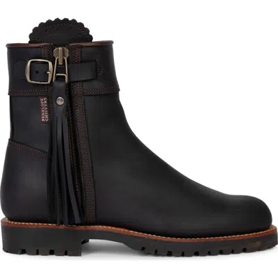 Penelope Chilvers Cropped Inclement Tassel Leather Boot In 101 Black