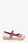 Penelope Chilvers Flora Broderie Espadrille Mary Jane Flats In White