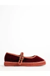 Penelope Chilvers Floral Velvet Espadrille Flats In Red