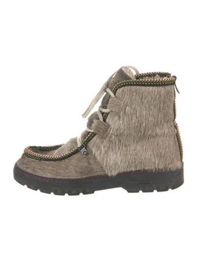 Pre-owned Penelope Chilvers Fur Boots In Neutrals