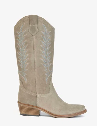 Penelope Chilvers Goldie Embroidered Cowboy Boot In Sand In Beige