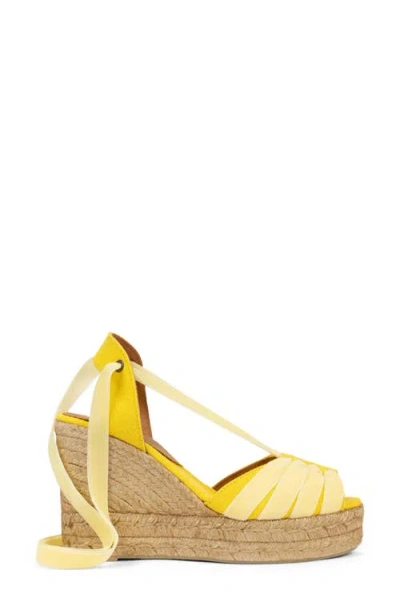 Penelope Chilvers High Catalina Dali Esapadrille Ankle Wrap Platform Wedge Sandal In Multi