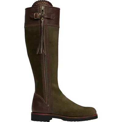Penelope Chilvers Inclement Long Tassel Waterproof Knee High Boot In Green