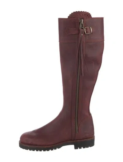 Pre-owned Penelope Chilvers Leather Boots In Burgundy