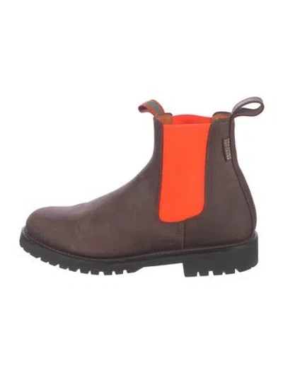 Pre-owned Penelope Chilvers Leather Chelsea Boots In Blue/brown