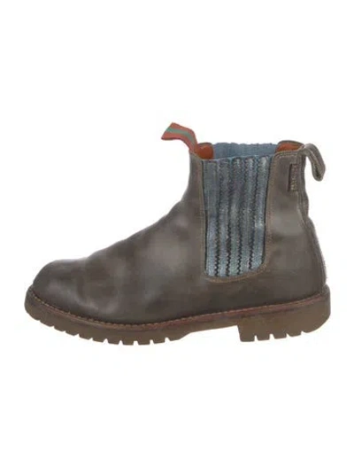 Pre-owned Penelope Chilvers Leather Chelsea Boots In Grey