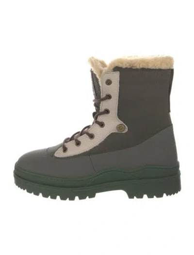 Pre-owned Penelope Chilvers Leather Combat Boots In Green