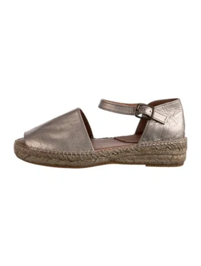 Pre-owned Penelope Chilvers Leather Espadrilles In Gold
