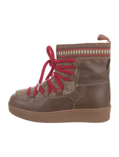 Pre-owned Penelope Chilvers Leather Lace-up Boots In Brown