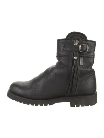 Pre-owned Penelope Chilvers Leather Moto Boots In Black