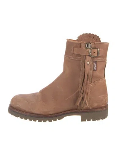 Pre-owned Penelope Chilvers Leather Moto Boots In Brown