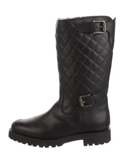Pre-owned Penelope Chilvers Leather Rain Boots In Black