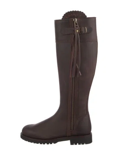 Pre-owned Penelope Chilvers Leather Rain Boots In Brown