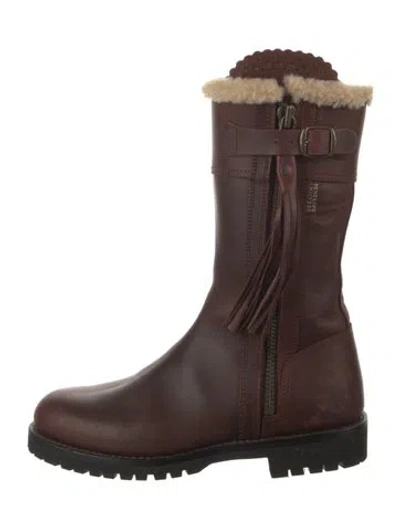 Pre-owned Penelope Chilvers Leather Riding Boots In Burgundy