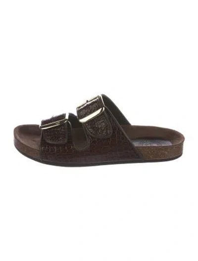 Pre-owned Penelope Chilvers Leather Slides In Brown