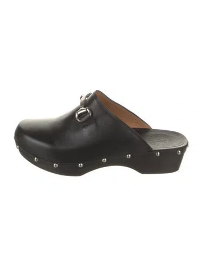 Pre-owned Penelope Chilvers Leather Studded Accents Mules In Black