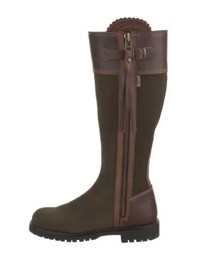 Pre-owned Penelope Chilvers Leather Tassel Accents Riding Boots In Green
