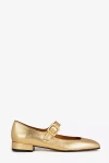 Penelope Chilvers Low Mary Jane Flats In Gold