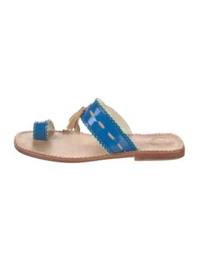 Pre-owned Penelope Chilvers Patent Leather Slides In Blue