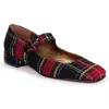Penelope Chilvers Plaid Mary Jane In Black/red