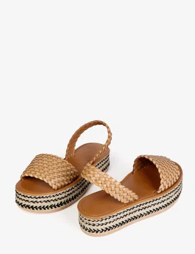 Penelope Chilvers Plaited Espadrille In Black/tan In Brown