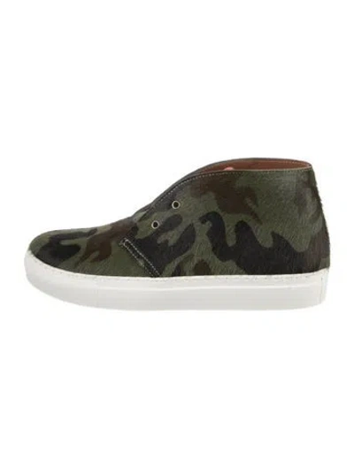 Pre-owned Penelope Chilvers Ponyhair Camouflage Print Sneakers In Black/green