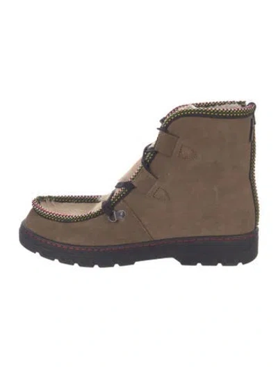 Pre-owned Penelope Chilvers Ponyhair Lace-up Boots In Brown