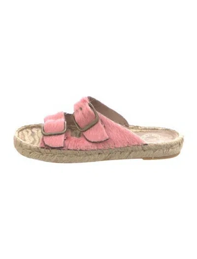 Pre-owned Penelope Chilvers Ponyhair Slides In Neutrals/pink