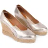 Penelope Chilvers Scoop Espadrille Platform Wedge Pump In Champagne
