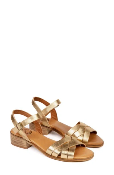 Penelope Chilvers Shepherdess Ankle Strap Sandal In Gold