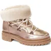 Penelope Chilvers Stornoway Genuine Shearling-lined Metallic Boot In Gold