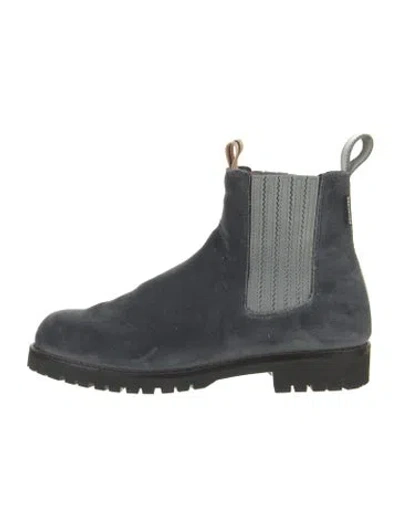 Pre-owned Penelope Chilvers Suede Chelsea Boots In Blue