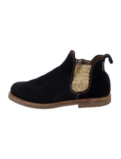 Pre-owned Penelope Chilvers Suede Colorblock Pattern Chelsea Boots In Blue