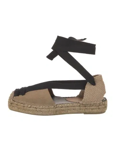 Pre-owned Penelope Chilvers Suede Espadrilles In Black/neutrals