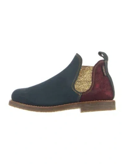 Pre-owned Penelope Chilvers Suede Glitter Accents Chelsea Boots