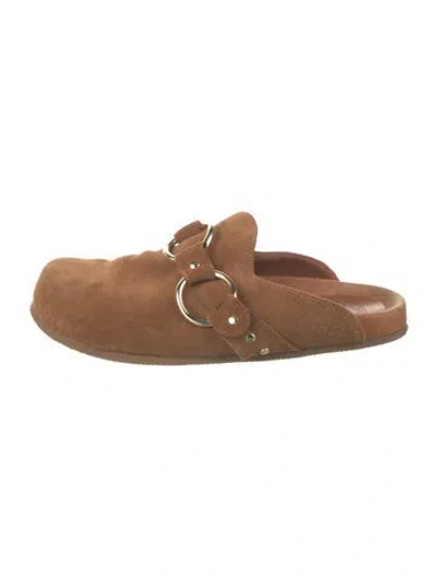 Pre-owned Penelope Chilvers Suede Mules In Brown