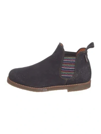 Pre-owned Penelope Chilvers Suede Printed Chelsea Boots In Blue