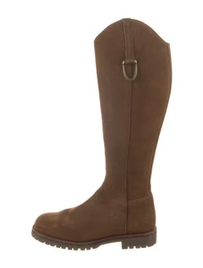 Pre-owned Penelope Chilvers Suede Riding Boots In Brown