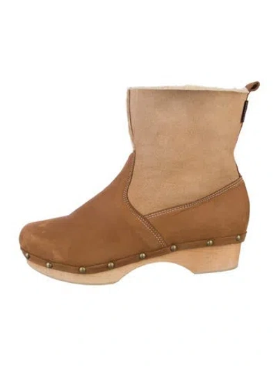 Pre-owned Penelope Chilvers Suede Studded Accents Boots In Brown