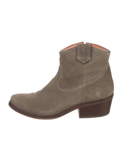 Pre-owned Penelope Chilvers Suede Western Boots In Brown