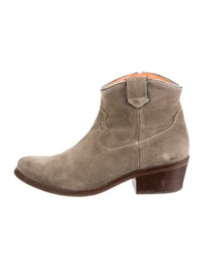 Pre-owned Penelope Chilvers Suede Western Boots In Brown
