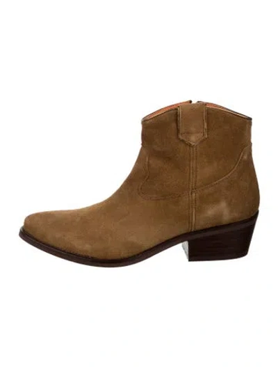 Pre-owned Penelope Chilvers Suede Western Boots In Brown