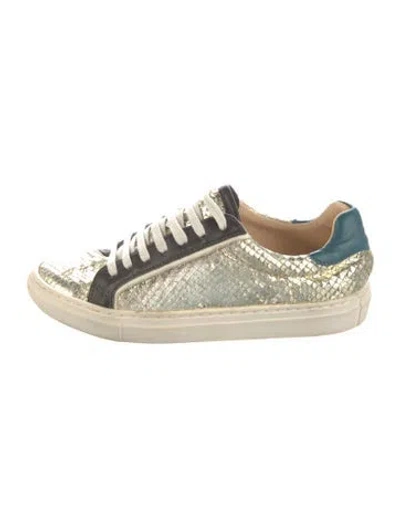 Pre-owned Penelope Chilvers Velvet Animal Print Sneakers In Neutral