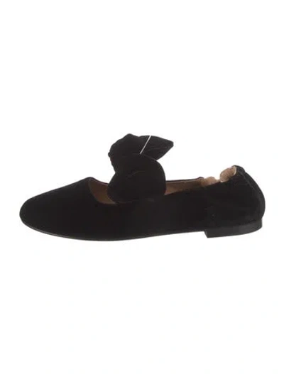 Pre-owned Penelope Chilvers Velvet Ballet Flats In Black