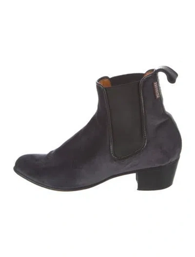 Pre-owned Penelope Chilvers Velvet Chelsea Boots In Green
