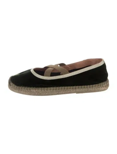 Pre-owned Penelope Chilvers Velvet Espadrilles In Green