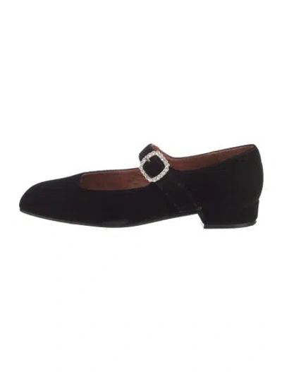 Pre-owned Penelope Chilvers Velvet Mary Jane Flats In Brown